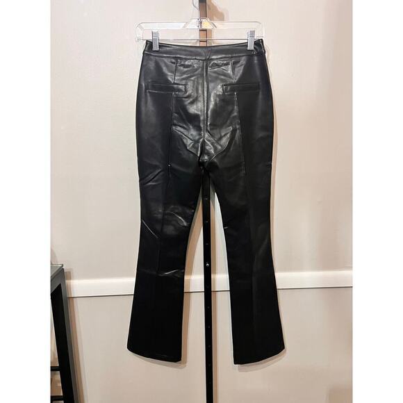 Line and Dot Reina Black Faux Leather Mid Rise Straight Leg Pants Size Small NWT - Picture 4 of 9